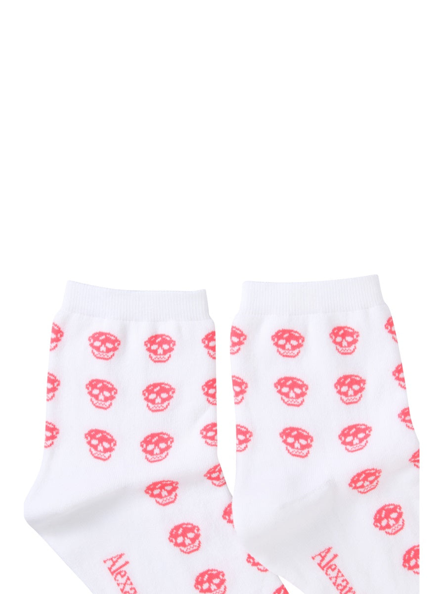 Alexander Mcqueen Women Short Skull Sock