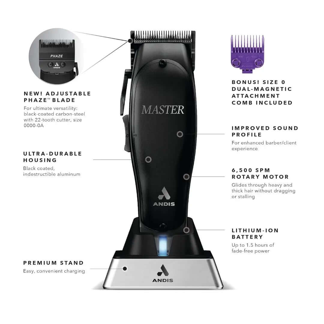 Andis Master Cordless Black Label Special Edition with Phaze Blade