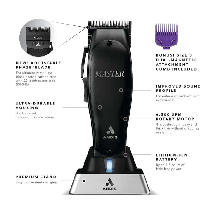 Andis Master Cordless Black Label Special Edition with Phaze Blade