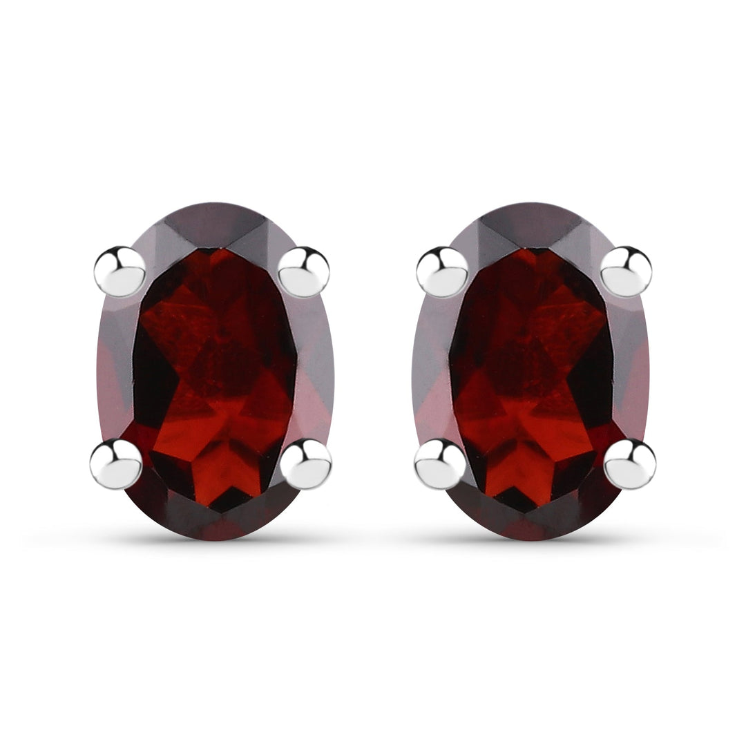 1.70 Carat Genuine Garnet .925 Sterling Silver Earrings