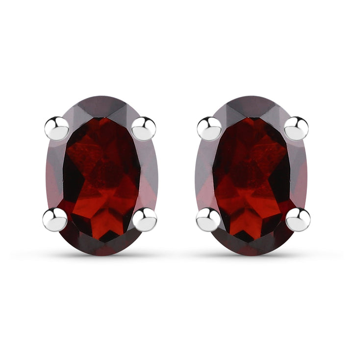 1.70 Carat Genuine Garnet .925 Sterling Silver Earrings