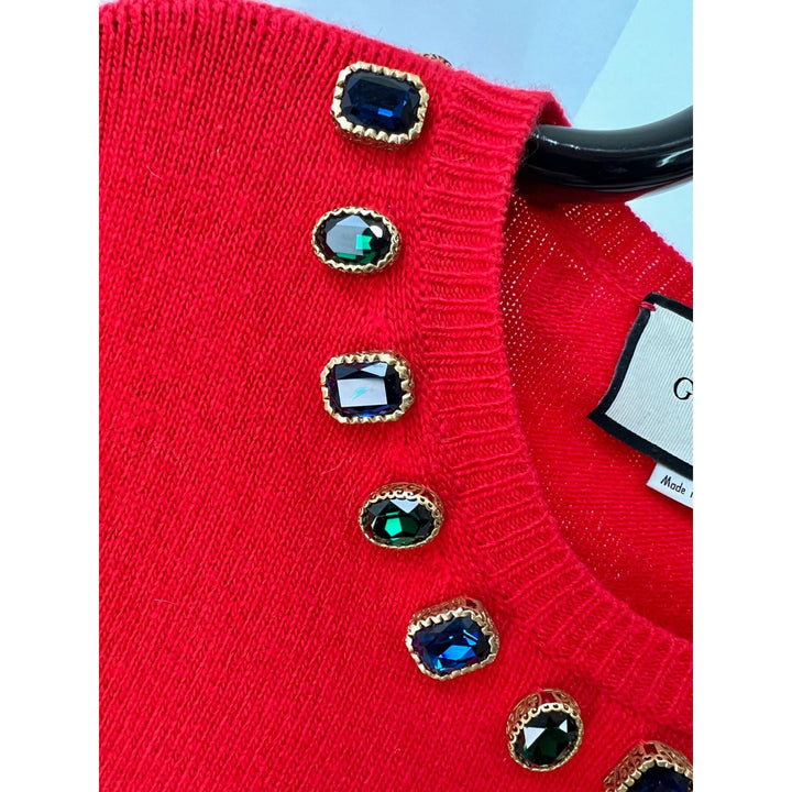 Gucci Womens NY Yankees Wool Red Sweater Pullover