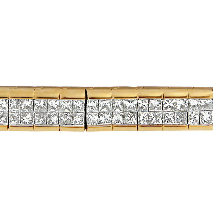 14K Yellow Gold Princess Cut Diamond Banded Bracelet (1.00 cttw, G-H Color, VS1-VS2 Clarity)