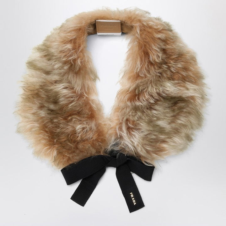 Prada Shearling Shawl With Tie Women