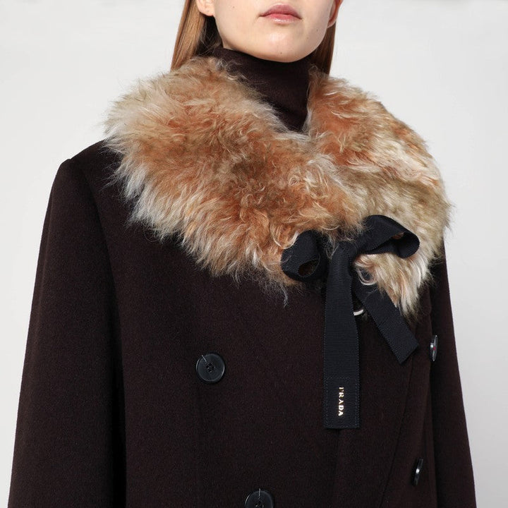 Prada Shearling Shawl With Tie Women