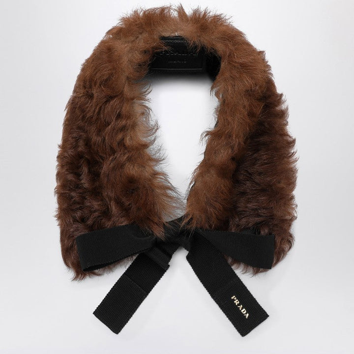 Prada Shearling Shawl With Tie Women