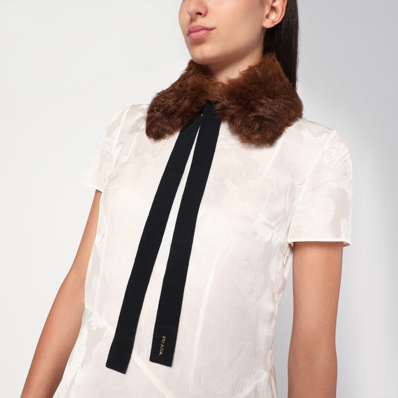 Prada Shearling Shawl With Tie Women