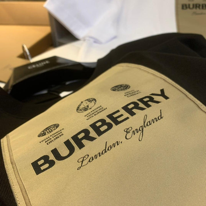 Burberry Black T-Shirt Without Collar