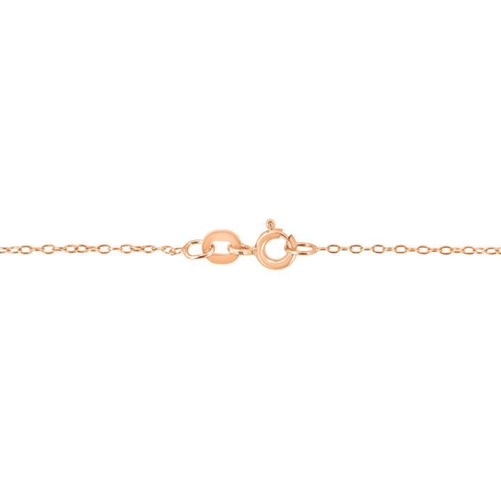 AGS Certified 10K Rose Gold 1/5 Cttw Bezel Set Round Diamond Solitaire 16-18" Adjustable Pendant Necklace (H-I Color, VS1-VS2 Clarity)