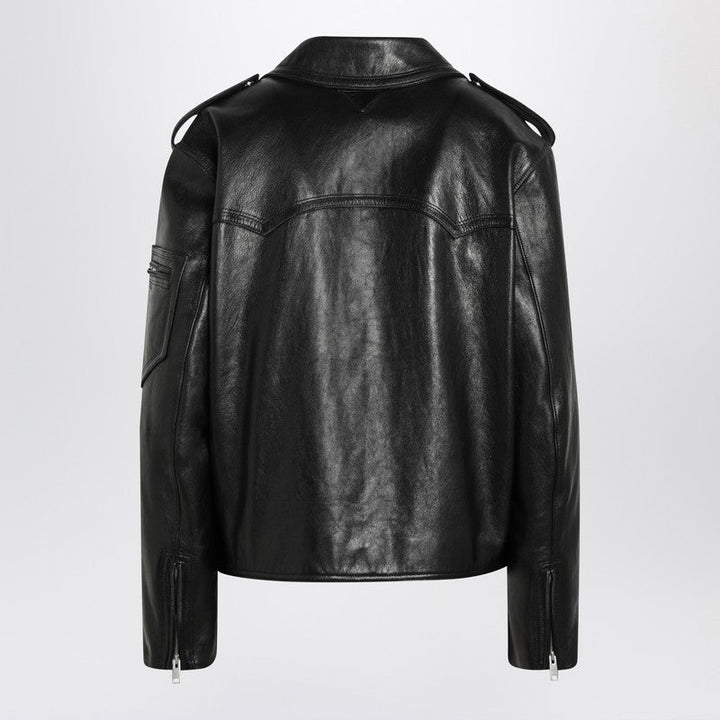 Prada Black Leather Jacket Women