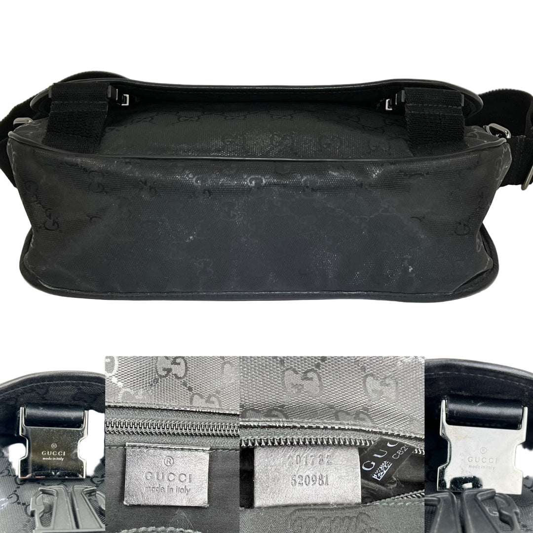 Gucci Men's Messenger GG Supreme Canvas Double Buckle Flap Crossbody Men's Bag Preowned