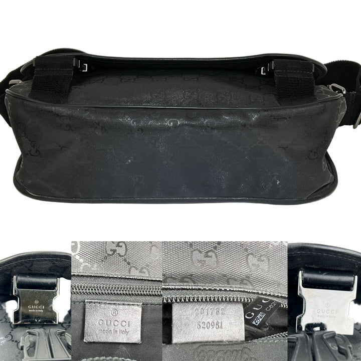 Gucci Men's Messenger GG Supreme Canvas Double Buckle Flap Crossbody Men's Bag Preowned