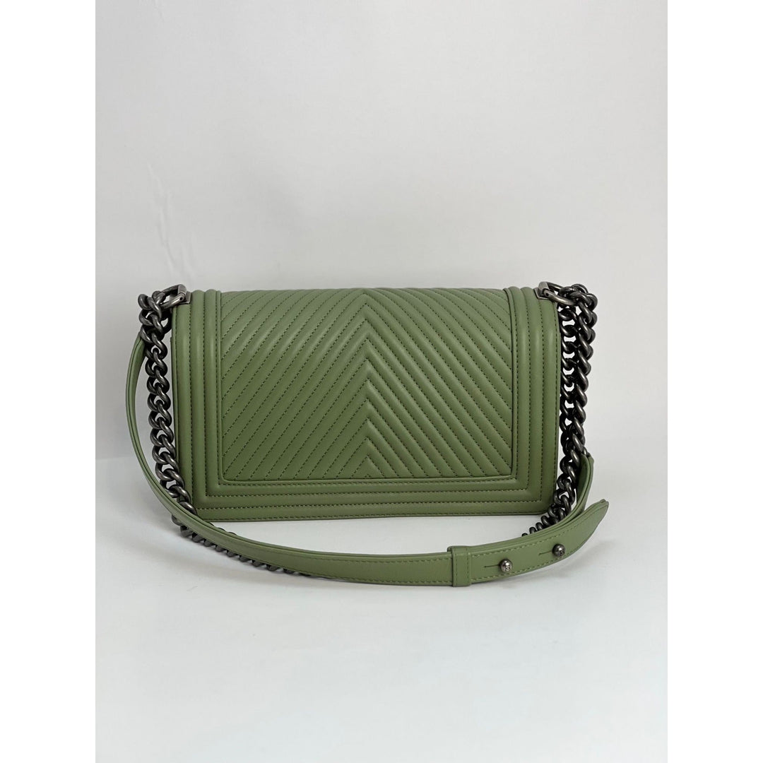 Chanel Medium Boy Flap light green calfskin bag – STORE 7994