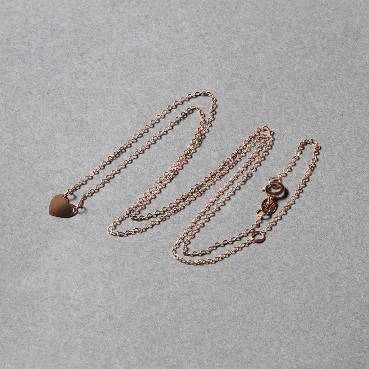 14k Rose Gold Polished Mini Heart Necklace