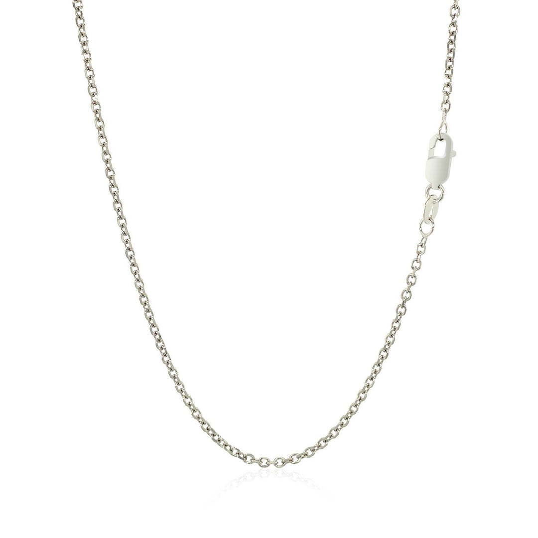 14k White Gold Diamond Cut Cable Link Chain 1.5mm