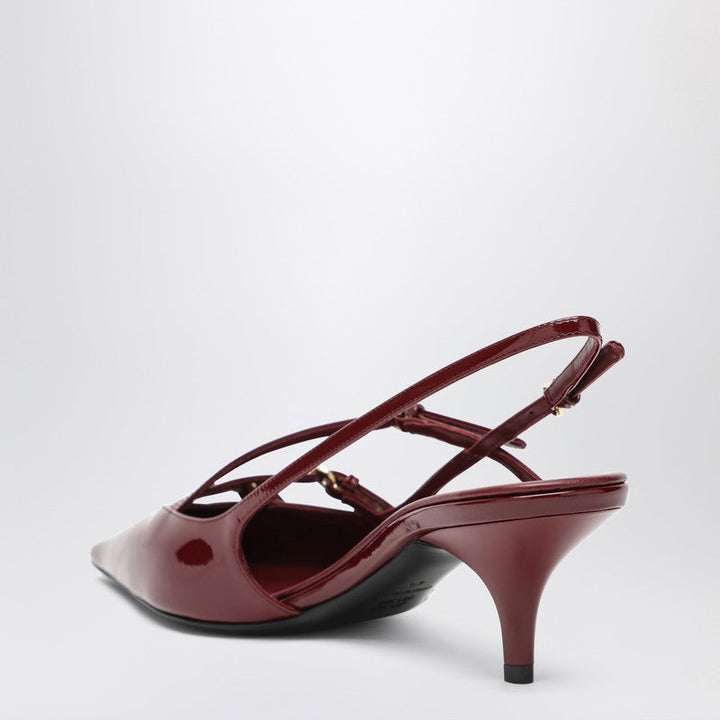 Miu Miu Slingback Deep Purple In Patent Leather With Buckles Women
