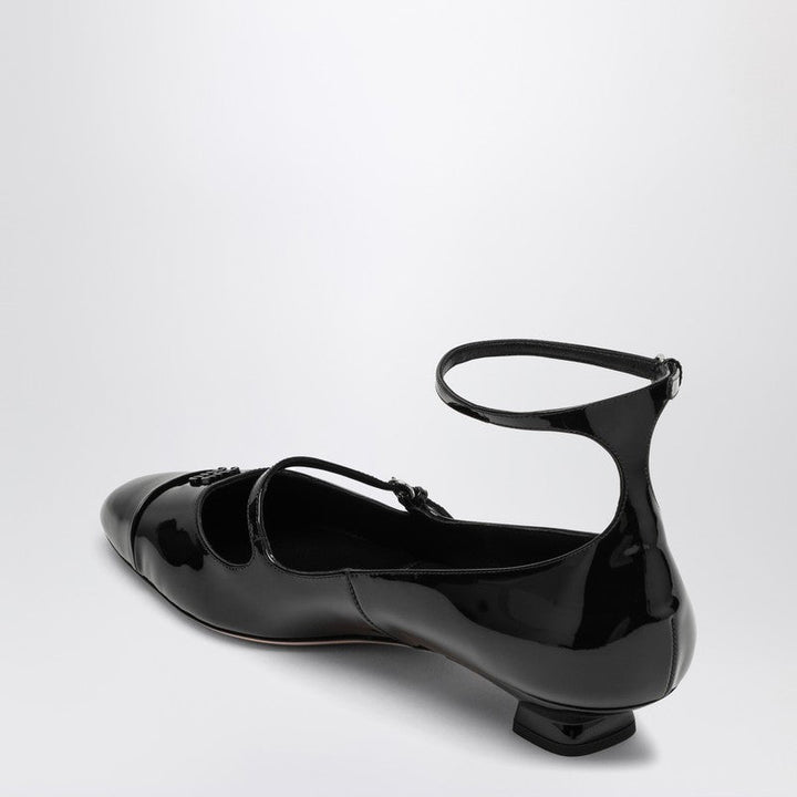 Miu Miu Black Patent Leather Décolleté With Logo Women