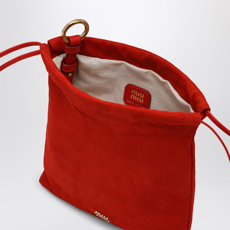 Miu Miu Red Suede Pouch Women