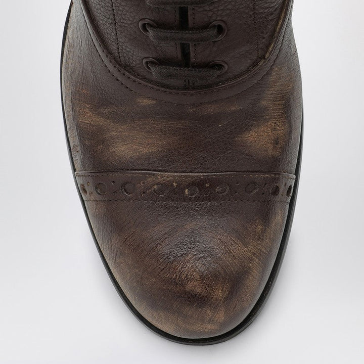Miu Miu Cocoa-Coloured Lace-Up Boot With Heel Women