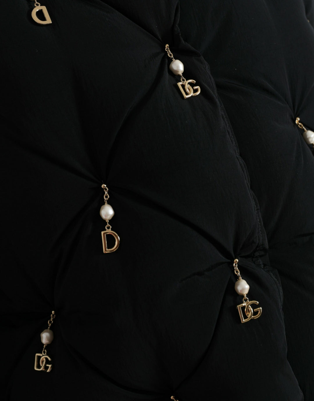 DOLCE & GABBANA Elegant Quilted Jacket with Pearl Embellishment