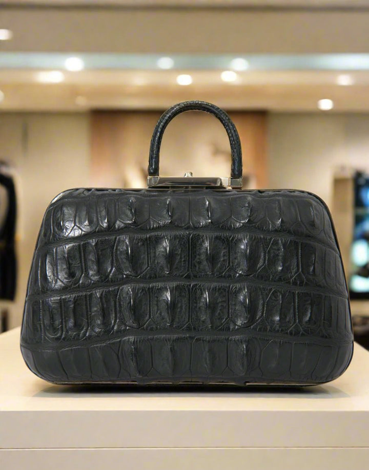 Black exotic skin bag