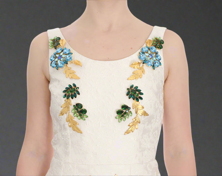 DOLCE & GABBANA Elegant Floral Brocade Sheath Dress
