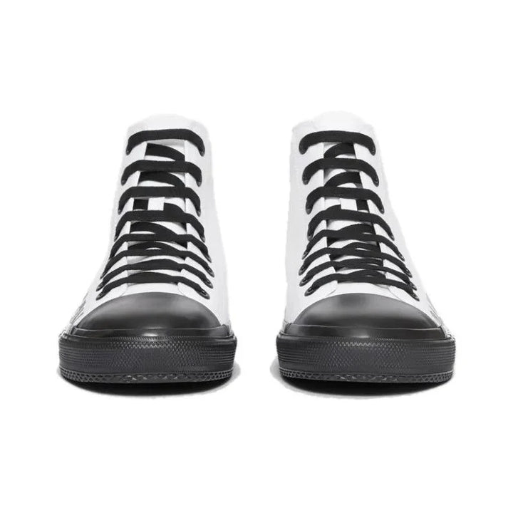Burberry Slip-Resistant High-Top Canvas Shoes Black White