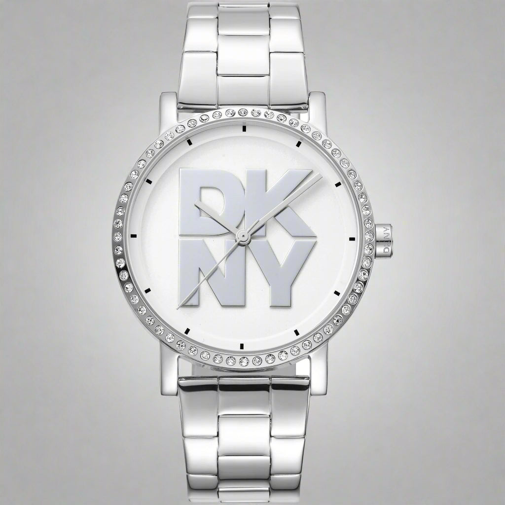 DKNY women's silver band white dial analog Watches