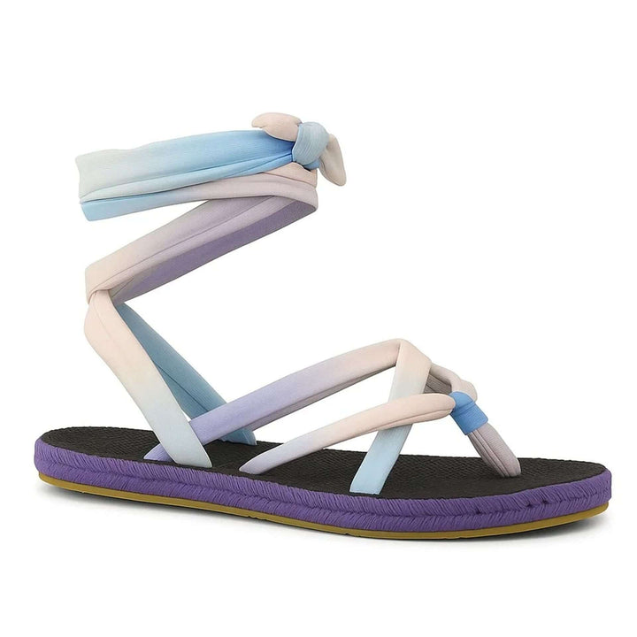 Nalho women's blue-lavender open toe fabric strap Sandals
