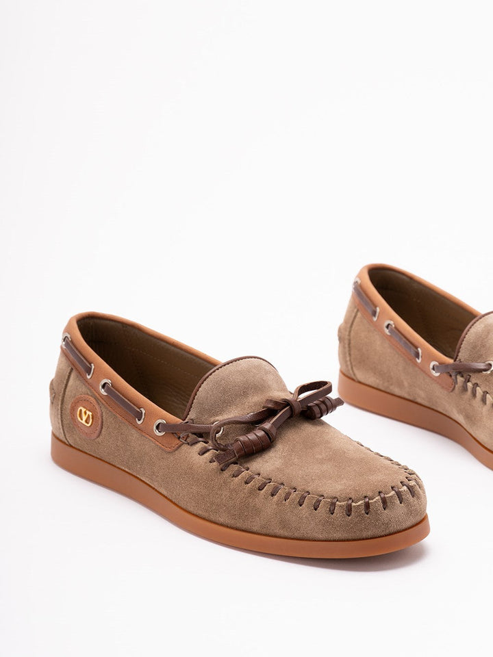 Valentino Garavani Men `Valentino Garavani Palm Avenue` Leather Boat Shoes