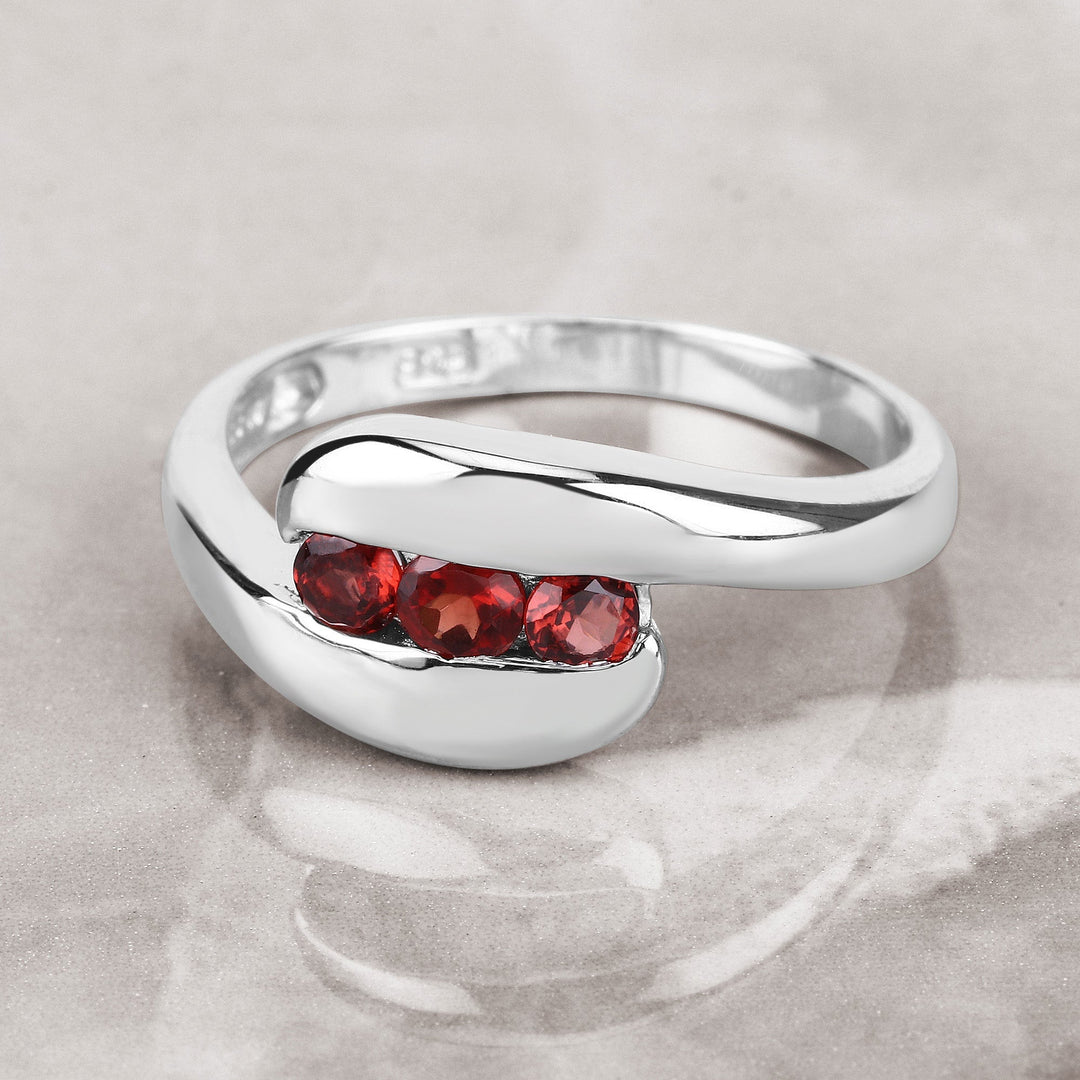 0.74 Carat Genuine Garnet .925 Sterling Silver Ring