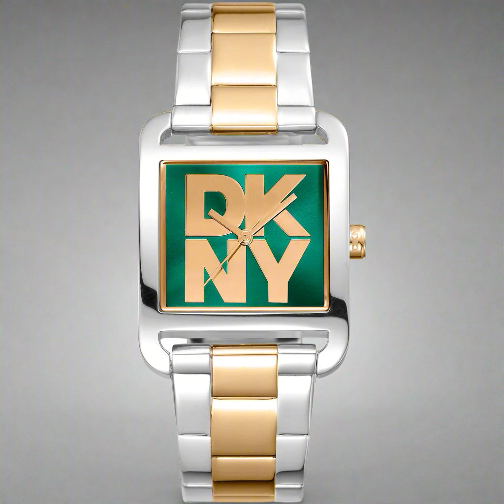DKNY women's green dial gold logo quartz analog Watches
