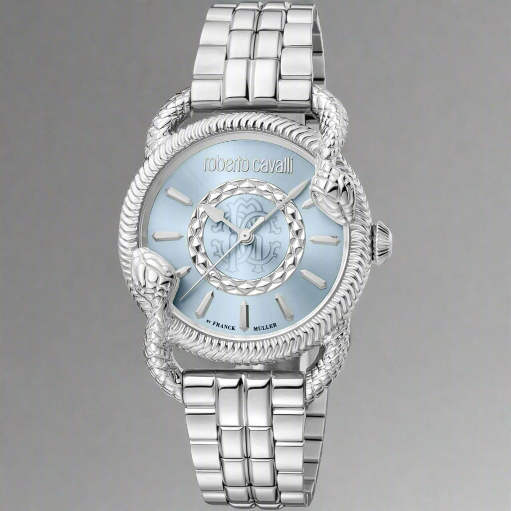 Roberto Cavalli By Franck Muller women's blue dial serpent bezel Watches