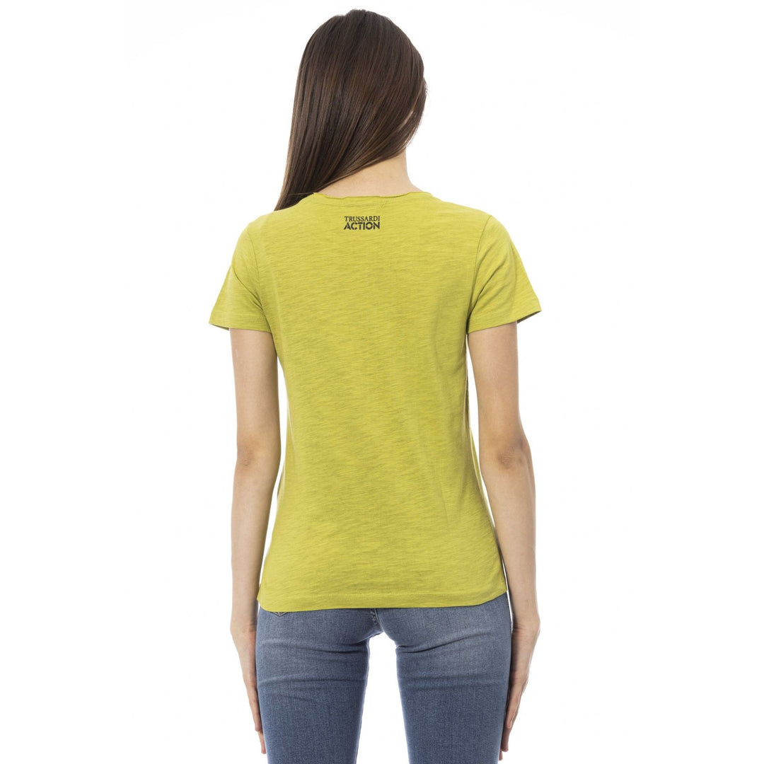 Trussardi Action women's green graphic print T-shirts
