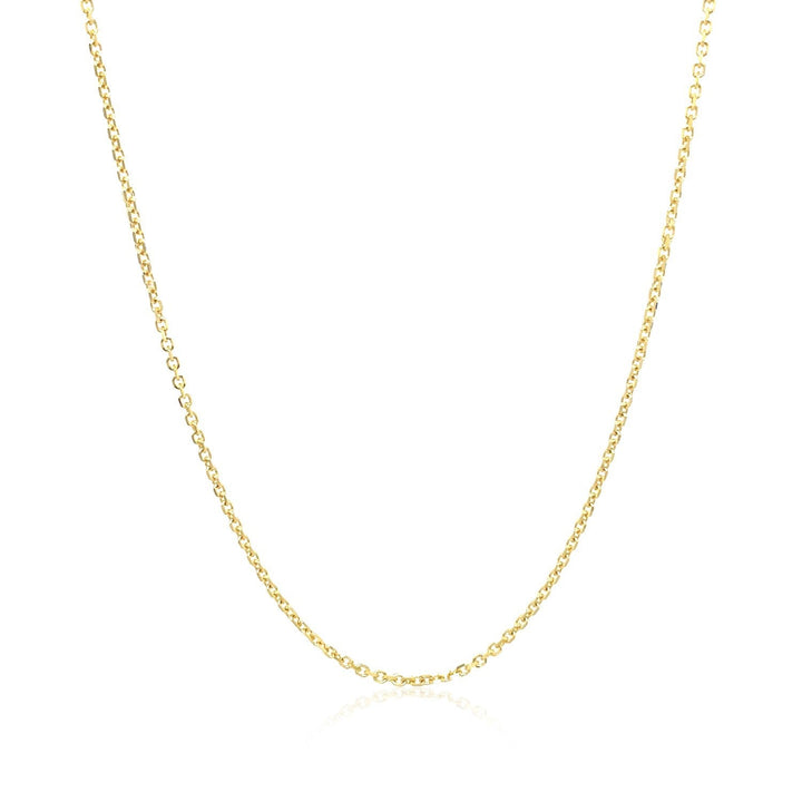 14k Yellow Gold Diamond Cut Cable Link Chain 1.1mm
