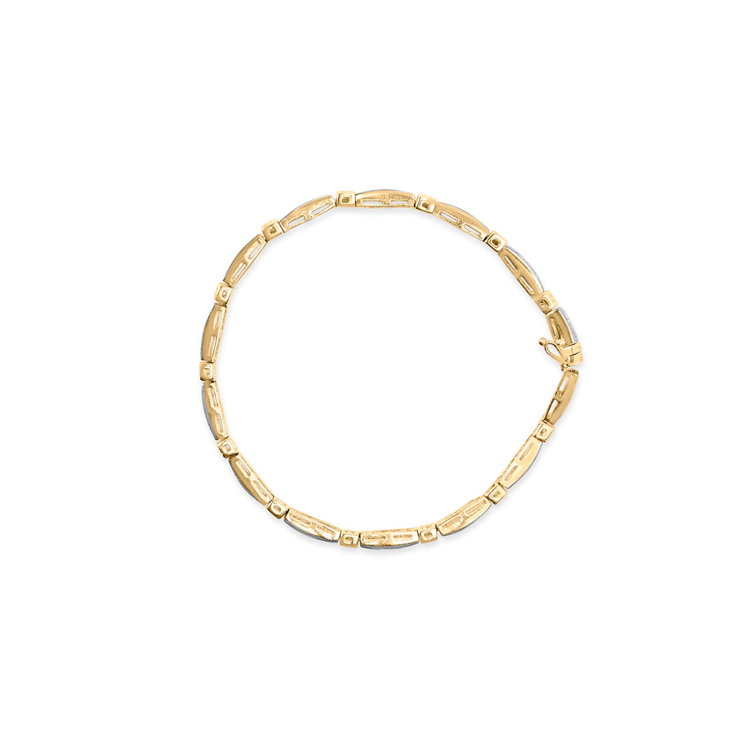 14K Yellow Gold 1.00 Cttw Baguette Diamond Channel Link Bracelet