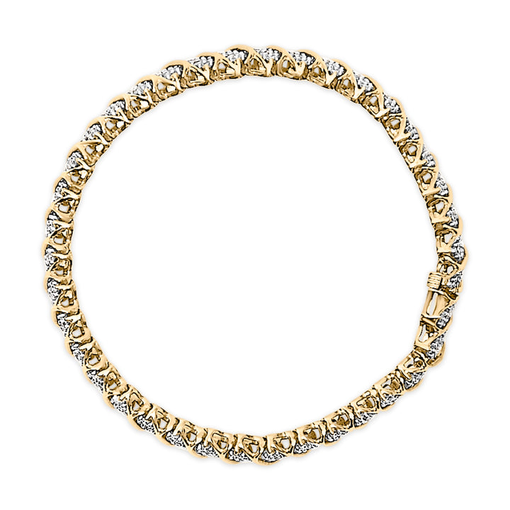 10K Yellow Gold 3.0 Cttw Diamond S-Link Bracelet