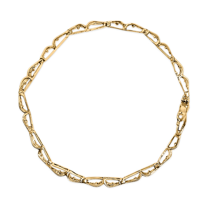 10K Yellow Gold 2.00 Cttw Baguette Diamond Channel Set Link Bracelet