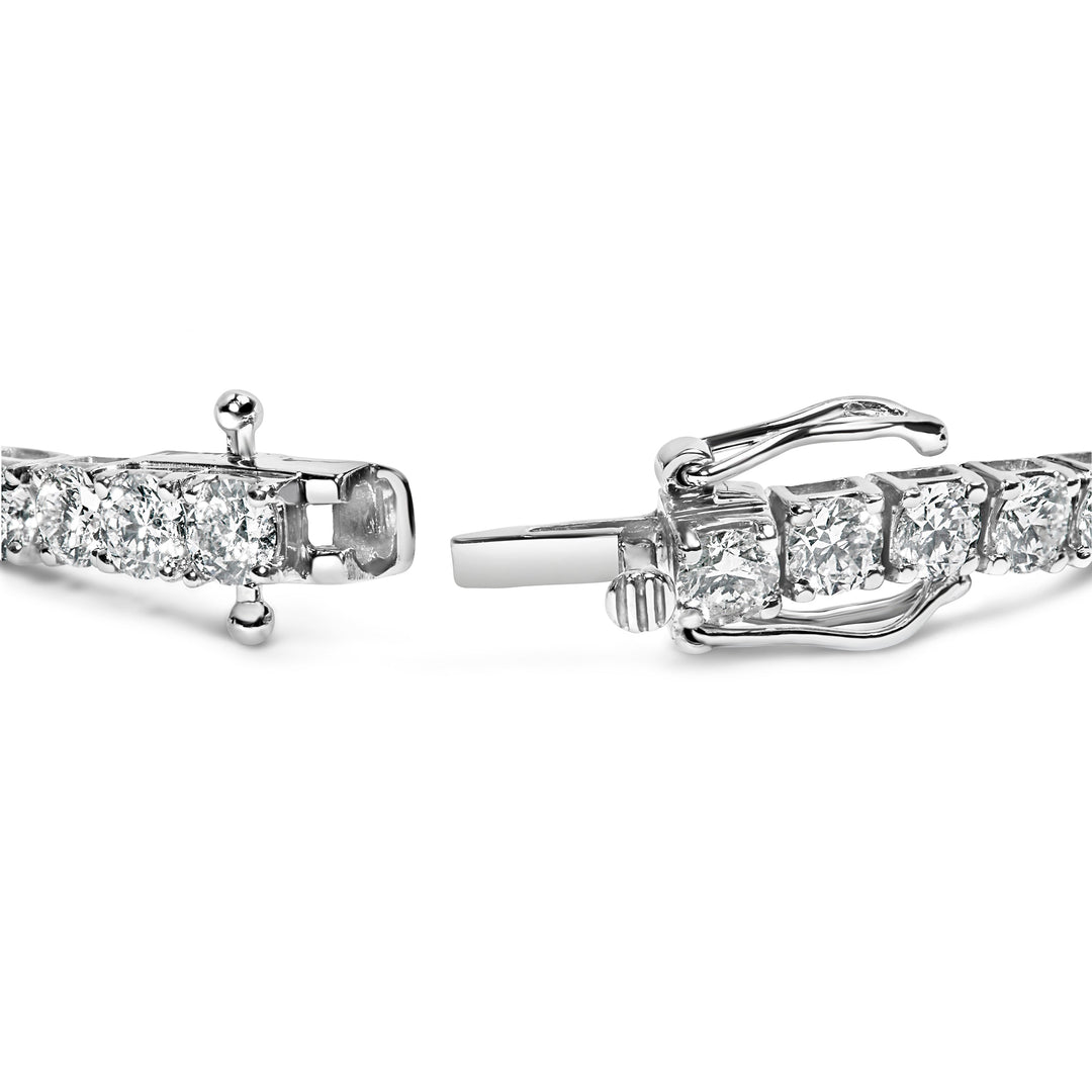 14K White Gold 2.00 Cttw Lab-Grown Round Diamond Four-Prong Tennis Bracelet