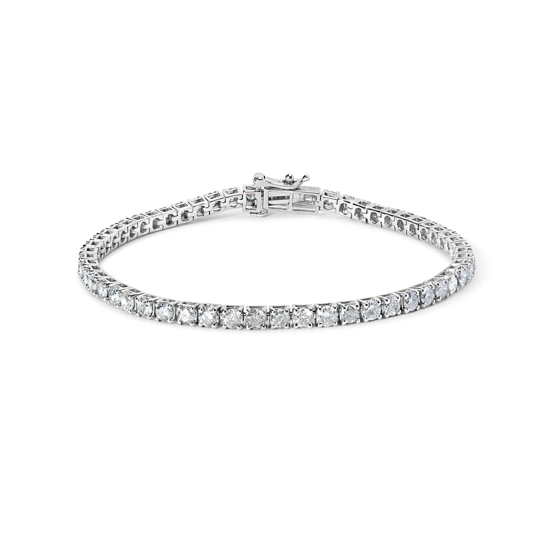 10K White Gold 5.00 Cttw Natural Diamond Tennis Bracelet