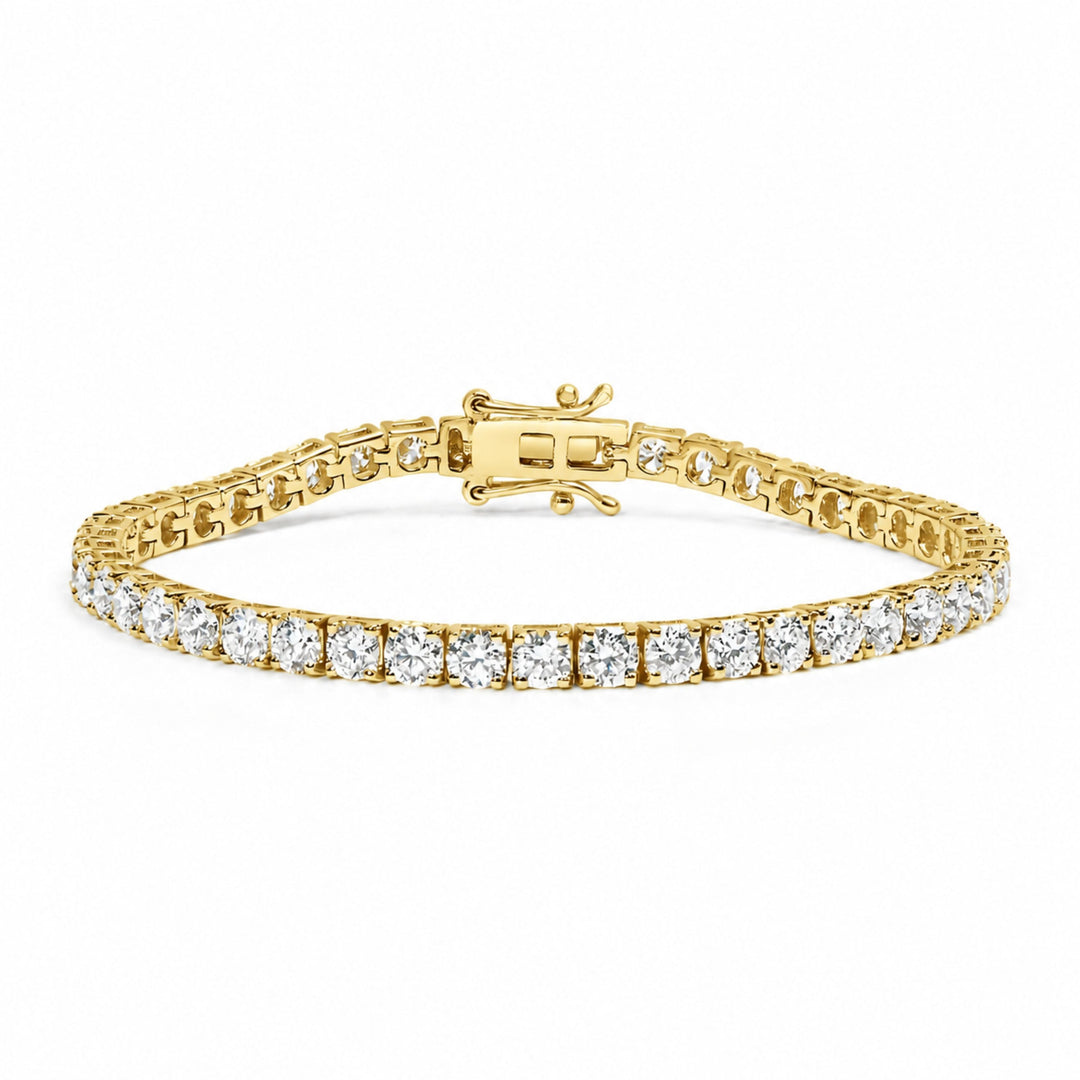 14K White Gold 2.00 Cttw Lab-Grown Round Diamond Four-Prong Tennis Bracelet
