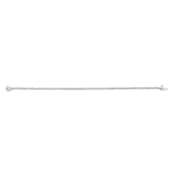 .925 Sterling Silver 2.0 Cttw Diamond 3 Prong Set Tennis Bracelet