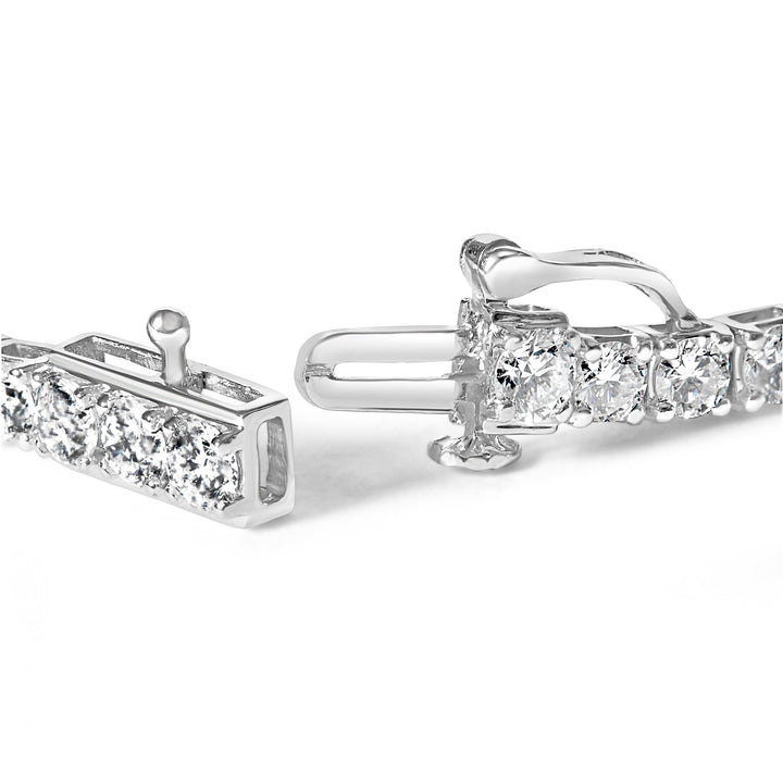 10K White Gold 6.00 Cttw Classic Natural Diamond Tennis Bracelet