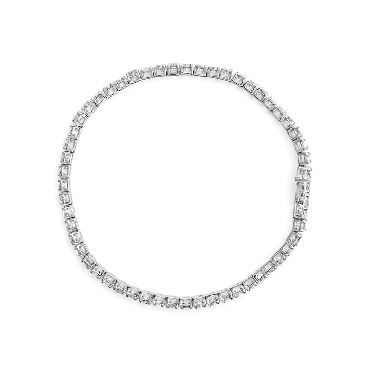 10K White Gold 6.00 Cttw Classic Natural Diamond Tennis Bracelet