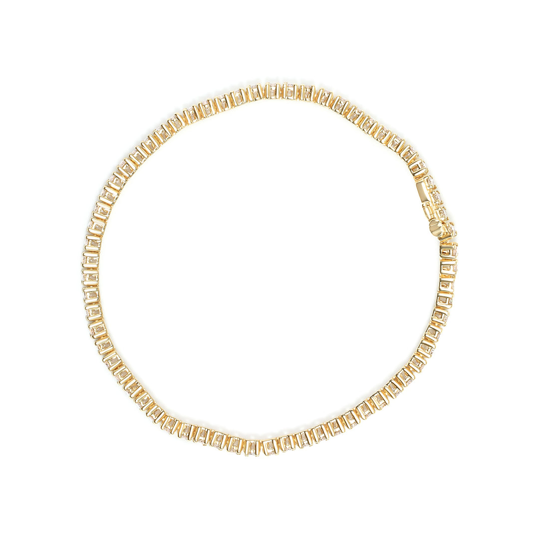 14K Yellow Gold 6.0 Cttw Classic 4 Prong Set Round Brilliant Cut Diamond Tennis Bracelet (K-L Color, VS2-SI1 Clarity) - 7.25"