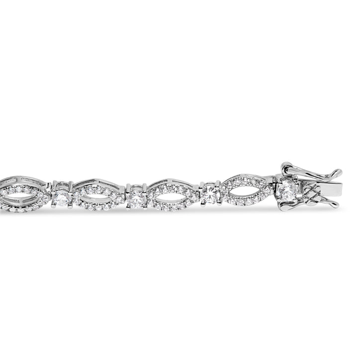 10K White Gold 3.00 Cttw Diamond Link Bracelet