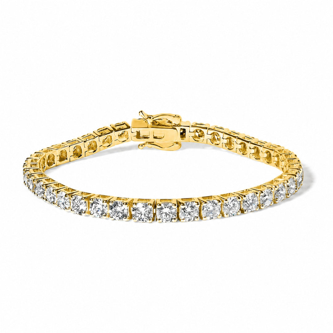 14K White Gold 2.00 Cttw Lab-Grown Round Diamond Four-Prong Tennis Bracelet