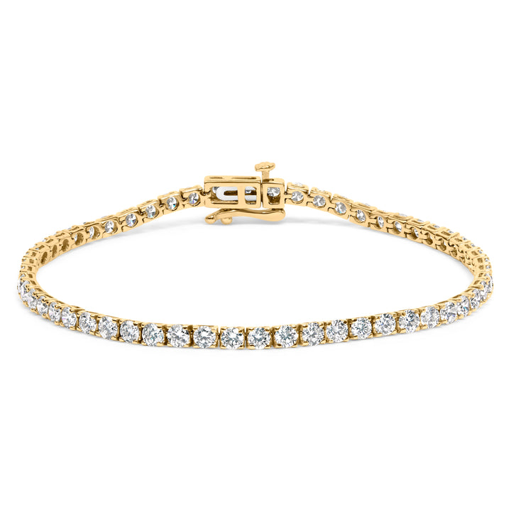 14K White Gold 5.0 Cttw Lab Grown Diamond Tennis Bracelet (F-G Color, VS1-VS2 Clarity) - 7.25" Inches