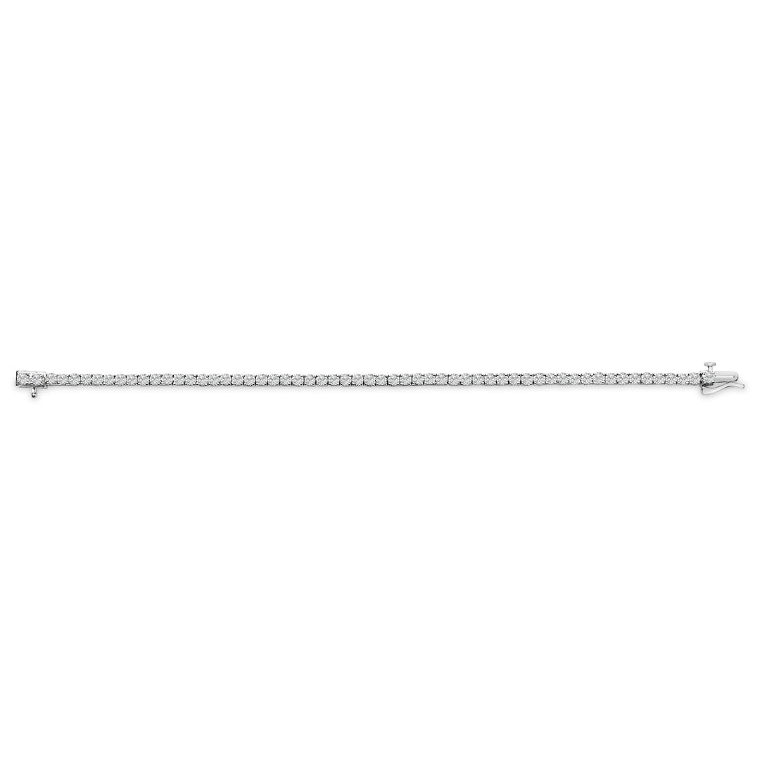 14K White Gold 6.00 Cttw Lab Grown Diamond Classic Tennis Bracelet  - 7.25"