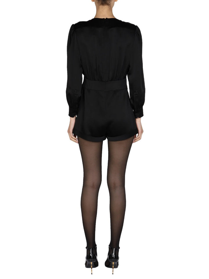 Saint Laurent Women V-Neck Jumpsuit